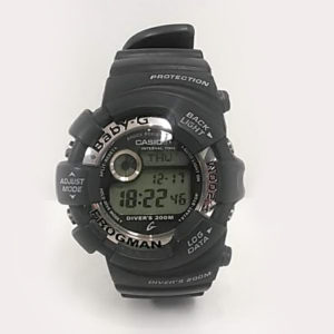 時計電池交換修理後に、時間と日付を合わせ完成したG-SHOCK 腕時計修理見本
